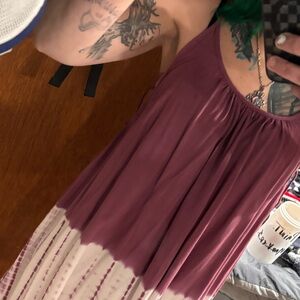 She + Sky Mauve and Cream Tank Top